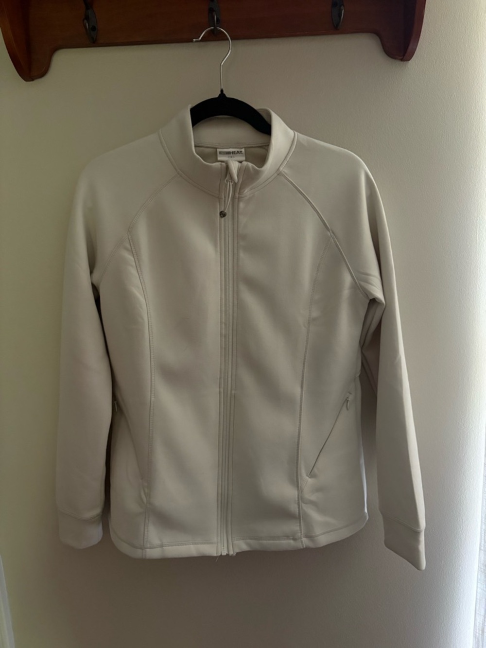 Women's Cream Full-Zip Bomber Jacket